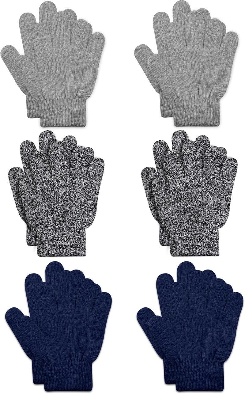 ONESING 6 Pair Baby Gloves Toddler Gloves Toddler Winter Gloves Kids Gloves Winter Stretchy Knit Gloves for Kids Boys Girls - Image 1